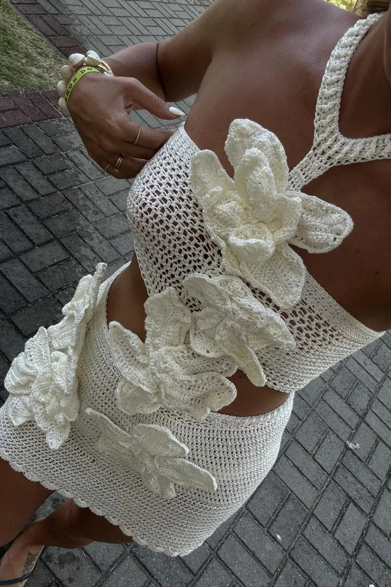 Livia™ - Strickträger-Minikleid mit Blumenmuster