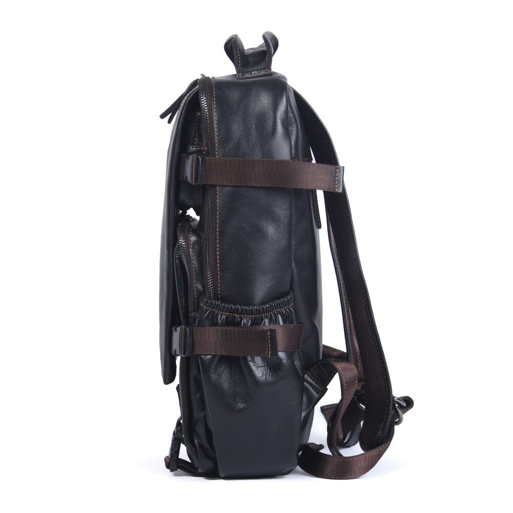Isaac™ - Schwarzer Lederrucksack