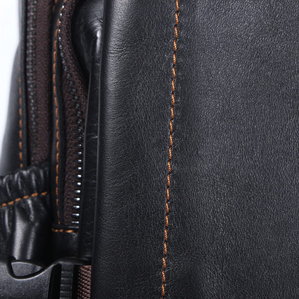 Isaac™ - Schwarzer Lederrucksack