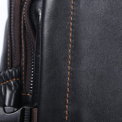 Isaac™ - Schwarzer Lederrucksack