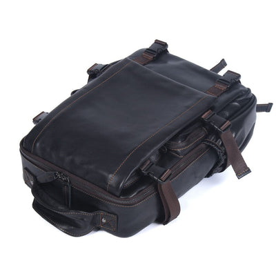 Isaac™ - Schwarzer Lederrucksack