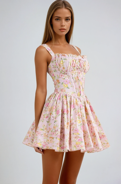 Helene™ - Florales Korsett-Minikleid