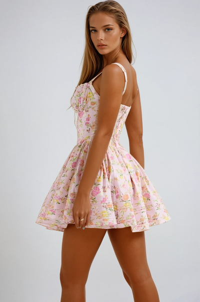Helene™ - Florales Korsett-Minikleid