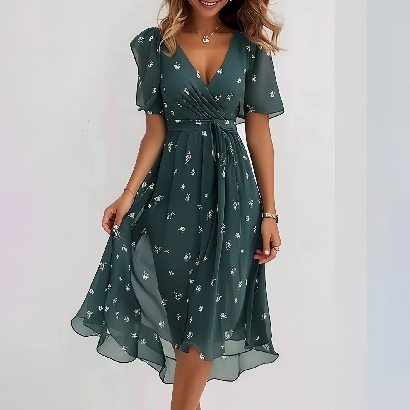 Charice – Midikleid mit kurzen Ärmeln
