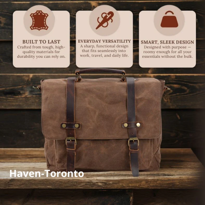 Messenger Bag aus Segeltuch und Leder | BRUGES