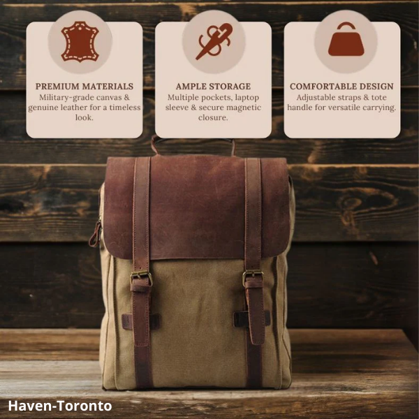 Harlan | Fashion Canvas Leder Schulranzen