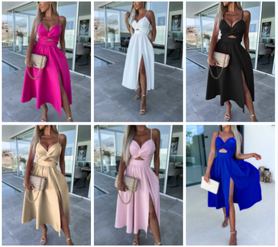 Miriam™ - Elegantes Midikleid mit Riemchen und Frontschlitz
