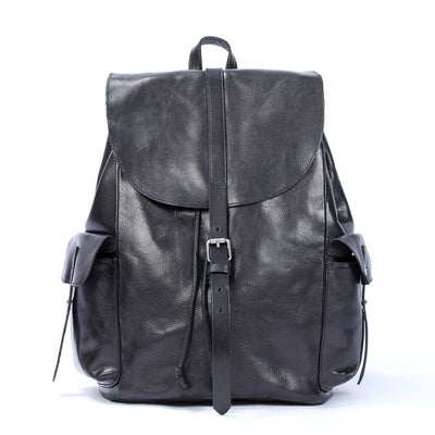 Bodo™ - Kleiner schwarzer Lederrucksack