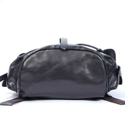 Bodo™ - Kleiner schwarzer Lederrucksack