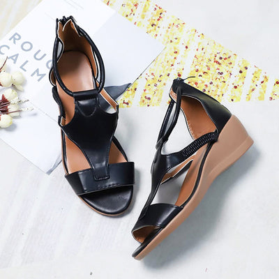 Anne - Orthopädische Ledersandalen mit Absatz