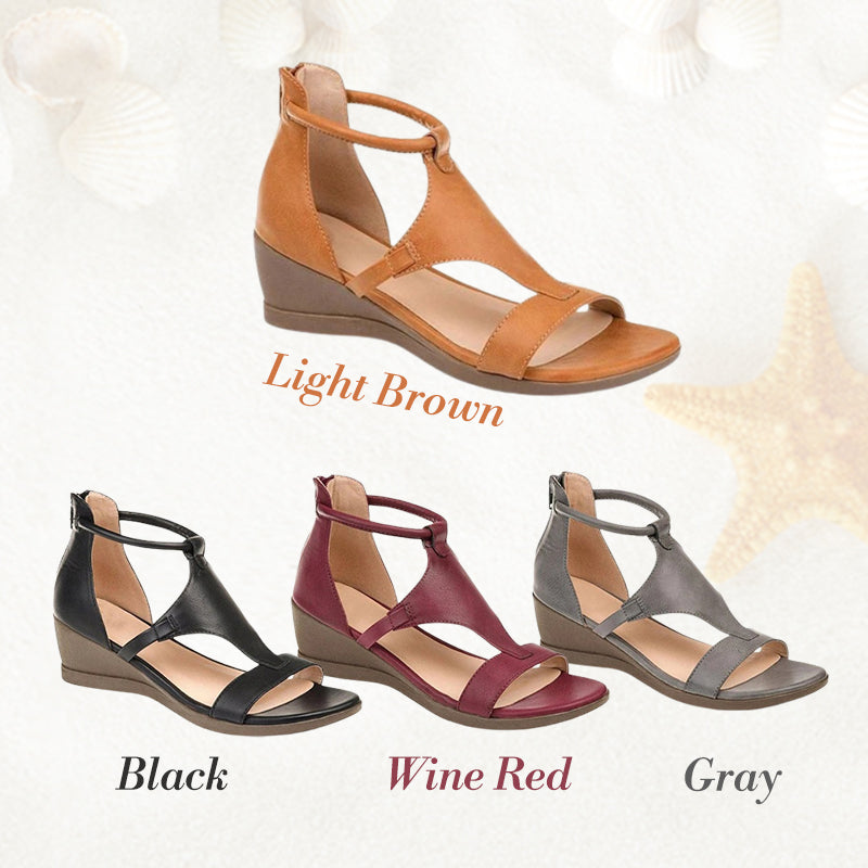 Anne - Orthopädische Ledersandalen mit Absatz