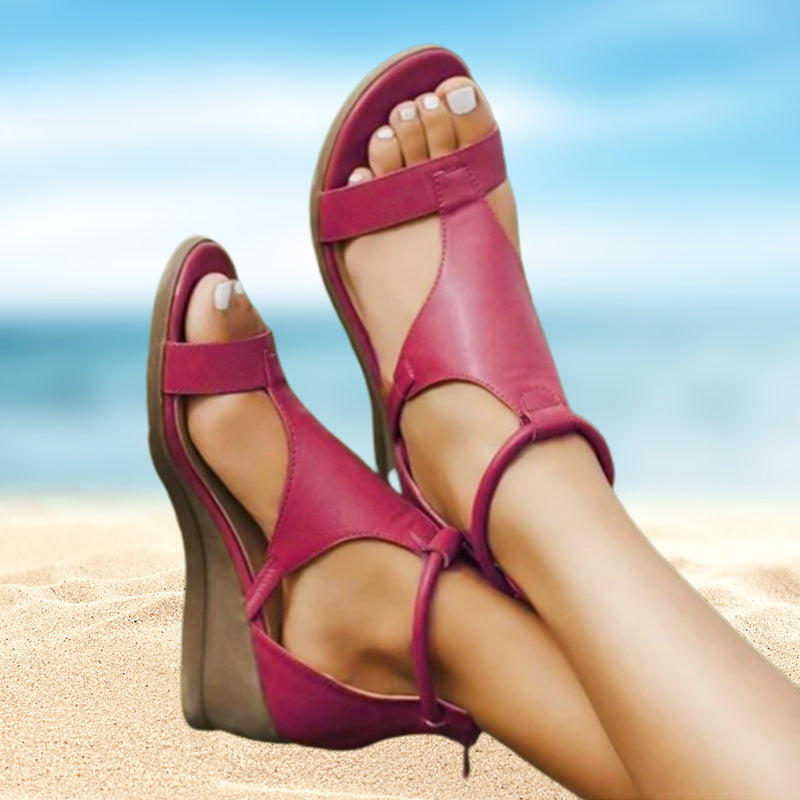 Anne - Orthopädische Ledersandalen mit Absatz