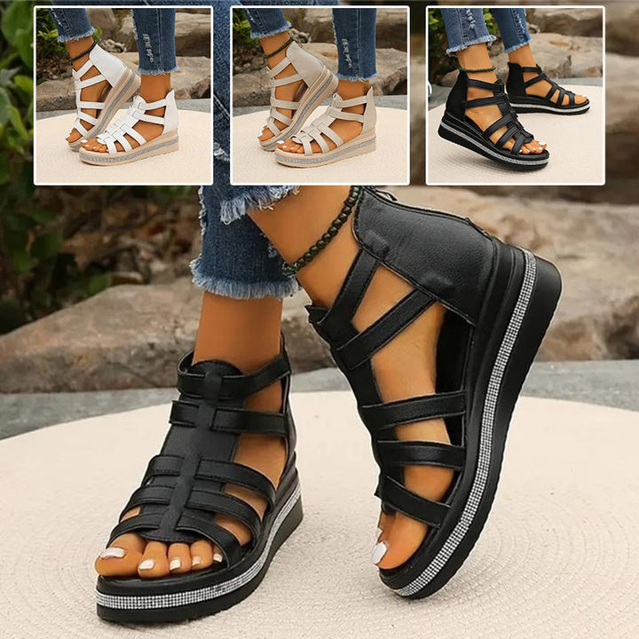 Selena - Strass-Sandalen mit Plateausohle