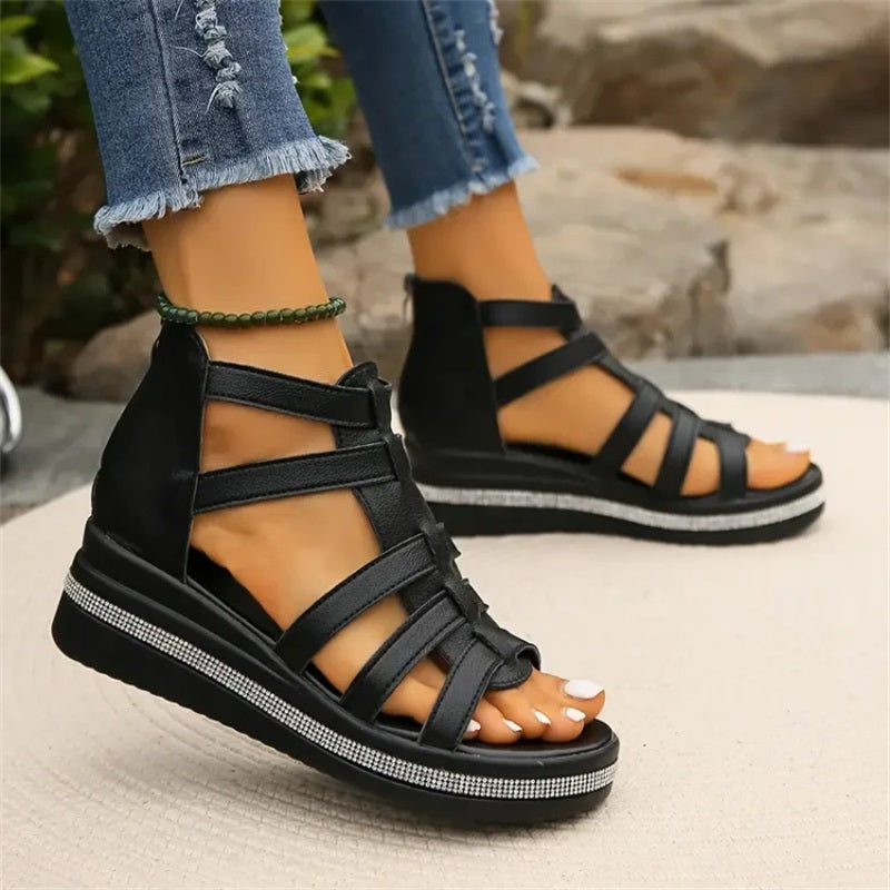 Selena - Strass-Sandalen mit Plateausohle