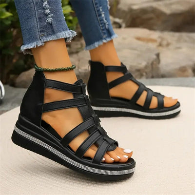 Selena - Strass-Sandalen mit Plateausohle