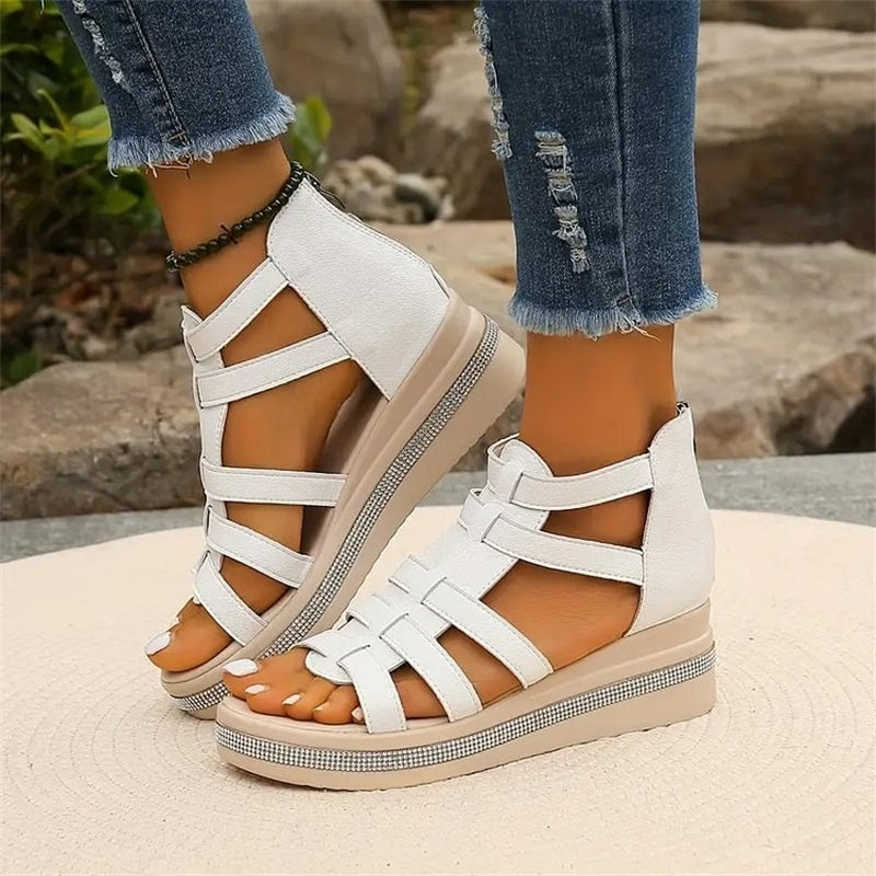 Selena - Strass-Sandalen mit Plateausohle
