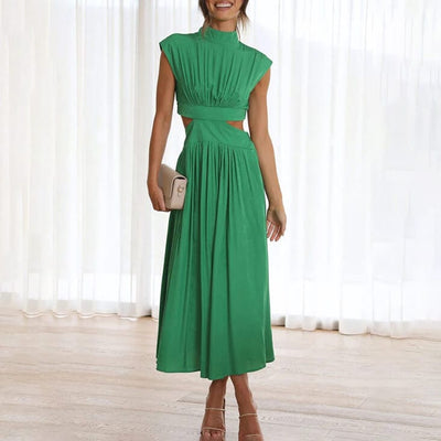 Diana™ - Plisseekleid mit hohem Kragen
