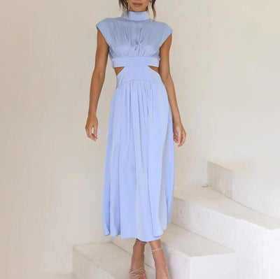 Diana™ - Plisseekleid mit hohem Kragen