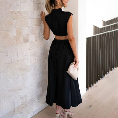 Diana™ - Plisseekleid mit hohem Kragen