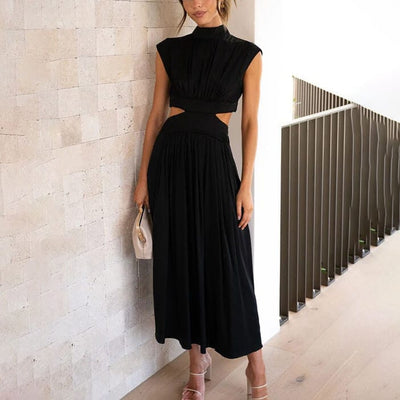 Diana™ - Plisseekleid mit hohem Kragen
