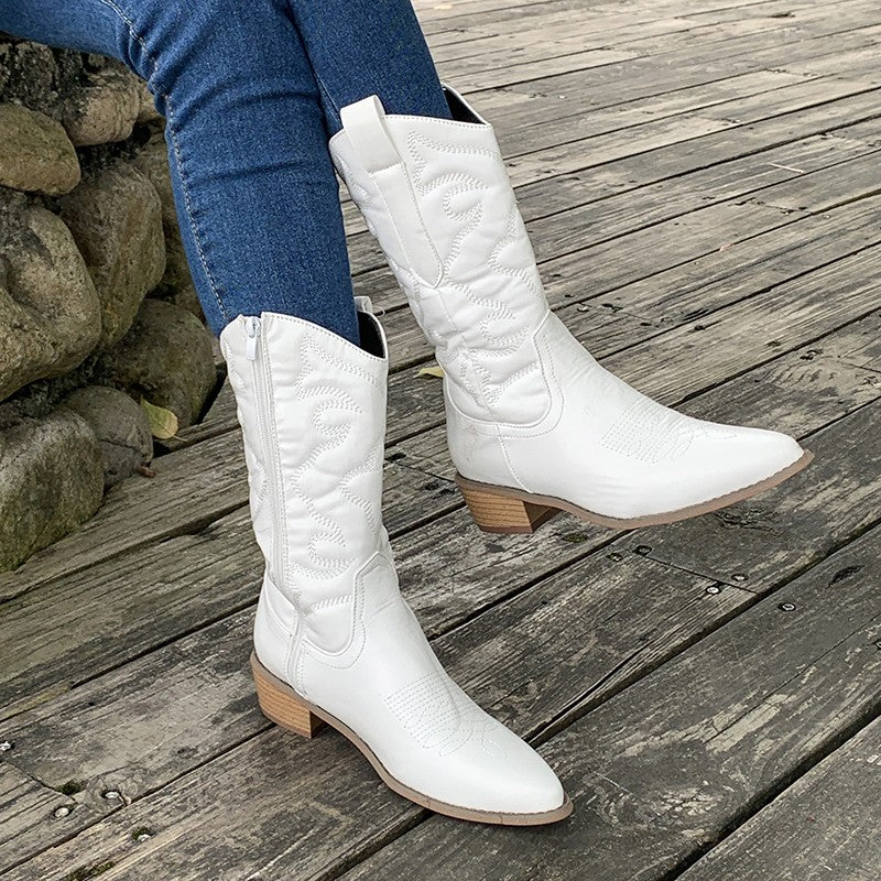 Sage™ - Elegante Cowboystiefel in Metallic-Optik